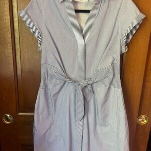 Vineyard Vines Blue and White Striped Midi Dress